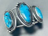 Important Turquoise Vintage Native American Navajo Sterling Silver Bracelet-Nativo Arts