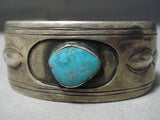 Incredible Vintage Native American Navajo Carico Lake Turquoise Sterling Silver Bracelet Old-Nativo Arts