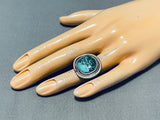 Beautiful Vintage Native American Navajo Kngman Turquoise Sterling Silver Ring-Nativo Arts