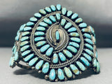 Native American One Of The Most Unique Vintage Navajo Turquoise Sterling Silver Bracelet-Nativo Arts