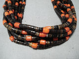Breathtaking Santo Domingo Native American Corals Heishi Necklace-Nativo Arts