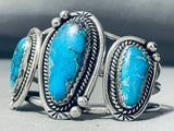 Important Turquoise Vintage Native American Navajo Sterling Silver Bracelet-Nativo Arts