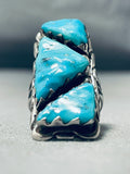 Important Quam Vintage Native American Zuni Turquoise Sterling Silver Ring-Nativo Arts
