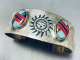 Beautiful Intricate Vintage Southwestern Sterling Silver Inlay Bracelet-Nativo Arts