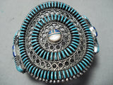 Native American One Of The Best Vintage Zuni Turquoise Inlay Sterling Silver Bracelet-Nativo Arts