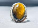 Spectacular Vintage Native American Navajo Tigers Eye Sterling Silver Ring-Nativo Arts