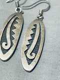 Traditional Vintage Native American Hopi Sterling Silver Earrings-Nativo Arts