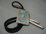 Important Angie Owens Vintage Santo Domingo Native American Turquoise Bolo Tie-Nativo Arts