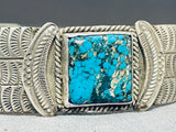 Native American One Of Most Precise Sun Stamp Vintage Navajo Turquoise Sterling Silver Bracelet-Nativo Arts