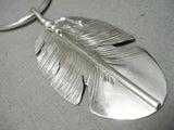 Feather Genius Hand Carved Navajo Sterling Silver Native American Necklace-Nativo Arts