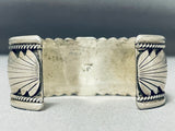 Jimmy Shay Vintage Native American Navajo Turquoise Sterling Silver Wave Bracelet-Nativo Arts