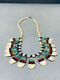 Native American Very Rare Authentic Early 1900's Vintage Santo Domingo Turquoise Necklace-Nativo Arts