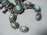 Best Bisbee Turquoise Vintage Native American Navajo Sterling Silver Squash Blossom Necklace-Nativo Arts