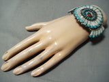 One Of The Most Intricate Vintage Native American Zuni Turquoise Sterling Silver Bracelet-Nativo Arts