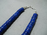 Extraordinary Navajo Lapis Sterling Silver Necklace Native American-Nativo Arts