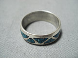 Marvelous Vintage Navajo Turquoise Sterling Silver Ring Native American Old-Nativo Arts