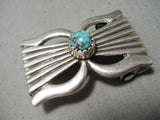 Native American Important Vintage Cochiti Joseph H Quintana Turquoise Sterling Silver Buckle-Nativo Arts
