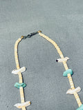 Traditional Vintage Native American Zuni Blue Gem Turquoise Sterling Silver Fetish Necklace-Nativo Arts