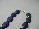 Native American Incredible Vintage Santo Domingo Lapis Sterling Silver Necklace Old-Nativo Arts