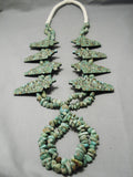 Native American Best Biggest Vintage Santo Domingo Royston Turquoise Sterling Silver Necklace-Nativo Arts