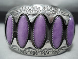 Best Vintage Native American Navajo Sugulite Sterling Silver Shadow Bracelet-Nativo Arts