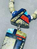 Native American Important Vintage Santo Domingo Turquoise Inlay Sterling Silver Necklace-Nativo Arts