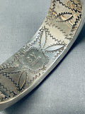 One Of Most Detailed Ever Vintage Native American Navajo Turquoise Sterling Silver Bracelet-Nativo Arts