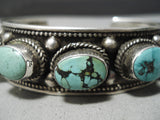 Incredible Vintage Native American Navajo 9 Turquoise Sterling Silver Bracelet-Nativo Arts