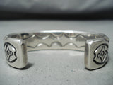 Phenomenal Heavy Vintage Native American Navajo Sterling Silver Heavy Bracelet-Nativo Arts