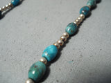Rare Authentic Native American Navajo Turquoise Sterling Silver Rosary Necklace-Nativo Arts