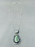 Amazing Native American Navajo Carico Lake Turquoise Sterling Silver Necklace-Nativo Arts
