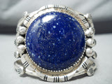Impressive Navajo Native American Lapis Sterling Silver Bracelet-Nativo Arts