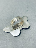 Whimsical Vintage Native American Navajo Bisbee Turquoise Sterling Silver Butterfly Ring-Nativo Arts