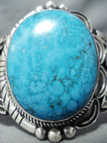 Monstrous Vintage Native American Navajo Blue Diamond Turquoise Sterling Silver Bracelet-Nativo Arts
