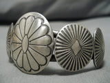 Native American Detailed! Concho Love Sterling Silver Hand Wrought Bracelet Cuff-Nativo Arts