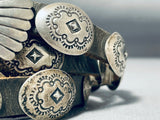 Unbelievable Hand Tooled Vintage Native American Navajo Sterling Silver Concho Belt-Nativo Arts
