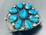 Ashley Signed Vintage Native American Navajo Sleeping Beauty Turquoise Sterling Silver Bracelet-Nativo Arts