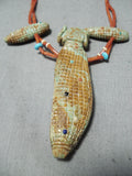 Important Vintage Native American Zuni Sandra Quandelacy Turquoise Sterling Silver Necklace-Nativo Arts