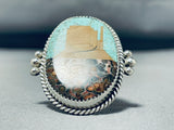 One Of The Top Inlayers Native American Navajo Hogan Sterling Silver Turquoise Ring-Nativo Arts