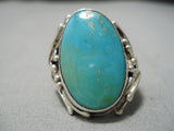 Amazing Vintage Native American Navajo Royston Turquoise Sterling Silver Arviso Ring-Nativo Arts