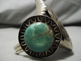 Best Vintage Native American Navajo Turquoise Kachina Sterling Silver Bracelet Old Cuff-Nativo Arts