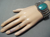 Triple Flank! Vintage Native American Navajo Royston Turquoise Sterling Silver Bracelet-Nativo Arts