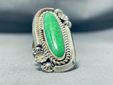 Elta Endito Rare Vintager Native American Navajo Gaspeite Sterling Silver Ring-Nativo Arts