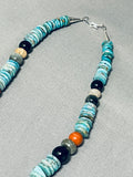 Native American Authentic Singer Rare Turquoise Sterling Silver Necklace-Nativo Arts