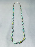 Native American Marvelous Santo Domingo Royston Turquoise Heishi Sterling Silver Necklace-Nativo Arts