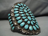 Rare Fat Teardrop Royston Turquoise Vintage Native American Navajo Sterling Silver Bracelet-Nativo Arts