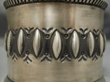 One Of The Best Vintage Native American Navajo Sterling Silver Repoussed Bracelet-Nativo Arts