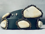 Very Rare 500 Gram+ Vintage Native American Navajo White Turquoise Sterling Silver Concho Belt-Nativo Arts
