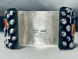 4 Directions Native American Navajo Chunky Coral Sterling Silver Coral Bracelet-Nativo Arts