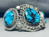 The Best Phil Long Vintage Native American Navajo Turquoise Sterling Silver Bracelet Old-Nativo Arts